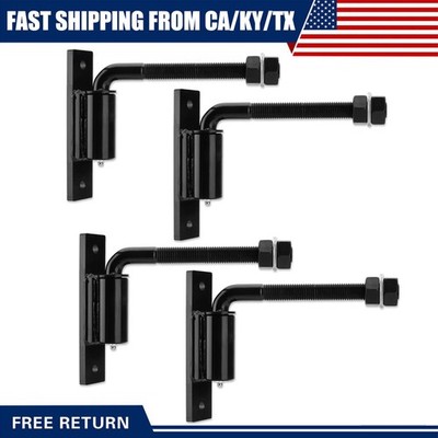 4 Pack Bolt on 3/4'' J-Bolt Gate Hinge Heavy Duty 7'' Adjustable Barrel 1100 lbs