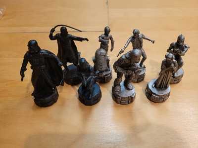 2005 LFL Star Wars Chess Pieces Incomplete Set Black & Silver Lot Of 8 Ship Free