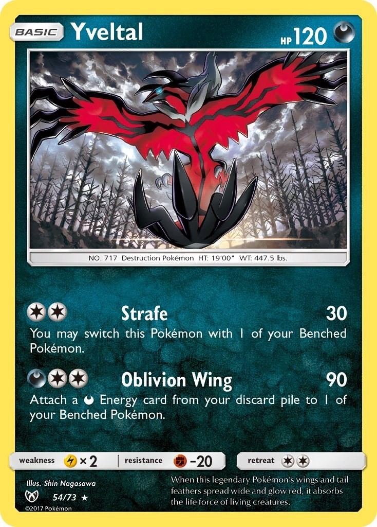 Reverse Holofoil - Yveltal - 54/73 - Shining Legends - NM