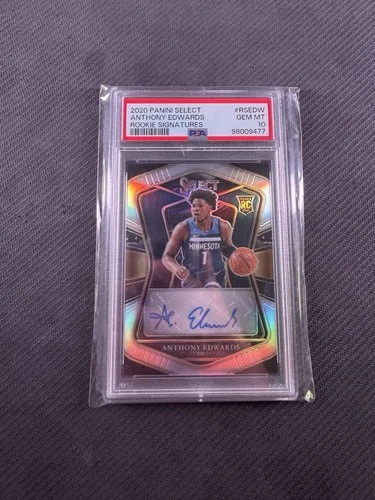2020 PANINI SELECT ANTHONY EDWARDS ROOKIE SIGNATURES /249 PSA 10 RC GEM MINT