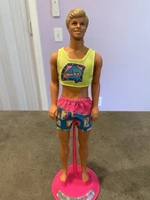 Mattel Ken 1968 Body Unreadable Head Blonde Blue Eyes Suntan