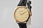 Vtg 1997 [Near MINT] SEIKO Dolce 8J41-0AJ0 Gold Dial Quartz Men's Watch JAPAN