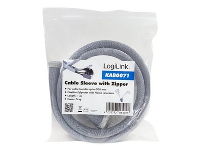 LogiLink KAB0071 Polyester Grey 47g 60g 180mm 230mm Cable sleeve with