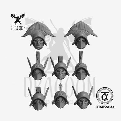 Gladiator Style Helme (x8) - 28mm Scale Upgrade