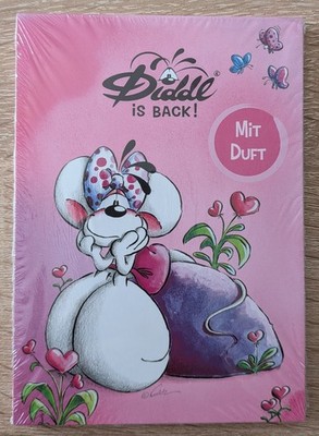 ''Diddl is back!'' DIN A6 Block | NEU + OVP | mit Duft | Diddlina auf Stein | pink