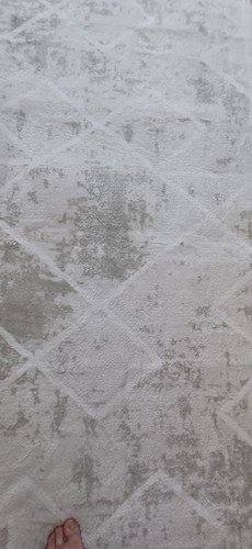 200cm X 160 Living Room Rug Geometric Design Short Pile Bedroom Rug Ivory - Picture 12 of 15
