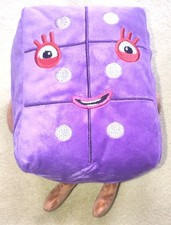 1 PC Number 6 Plush Doll 9 Inch Blocks Color Purple