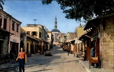 Street view Rhodes Greece vintage postcard b395