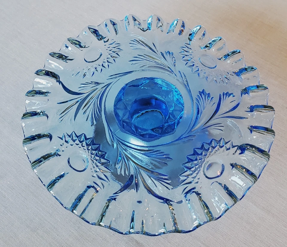 Синяя подставка для мини-торта Fenton с хобстаром и пером (маленькая) - Изображение 2 из 4