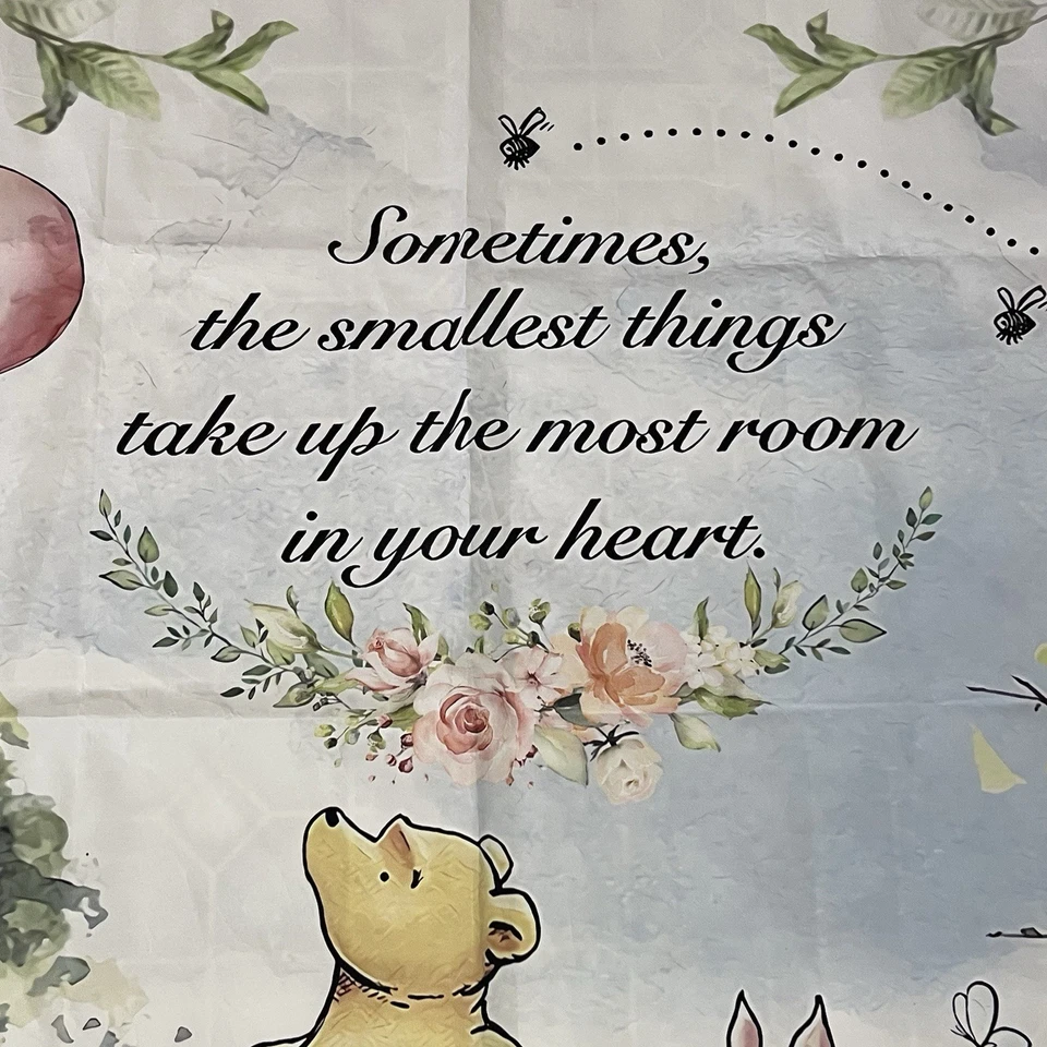 Winnie the Pooh & Piglet Backdrop Tablecloth “Smallest Things” Quote 5ft X 3.3ft - Image 4 of 4