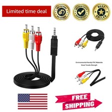 5ft Tangle-Free 3.5mm to RCA Audio Video Output Cable for Seamless Connectivity