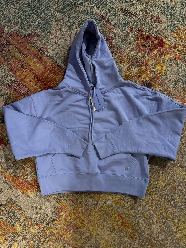 Sudadera con Capucha Mugler x H&M Batwing Logo Lila Talla Grande - Nueva en Bolsa - ¡Nunca Usada! Foto 2 de 4