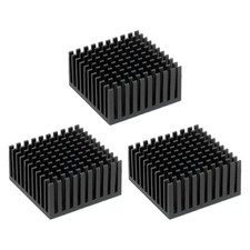 3 Pcs Heatsink 40x40x20mm Aluminum Heat Sink with Thermal Blue Sticker Black