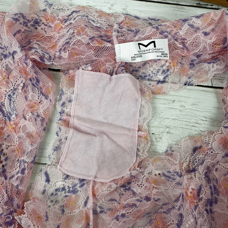 Maidenform Lujoso Encaje Niño Panty Estilo DMCLBS Talla 9/2XL Floral Rosa Foto 3 de 4