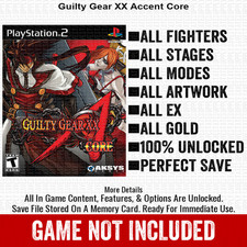 Guilty Gear XX Accent Core 100 PS2 Memory Card All CHEATS ITEMS
