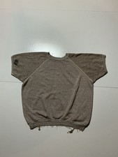 Vintage 60s 70s Short Sleeve Thin Thrashed Blank Raglan Pullover Sweatshirt