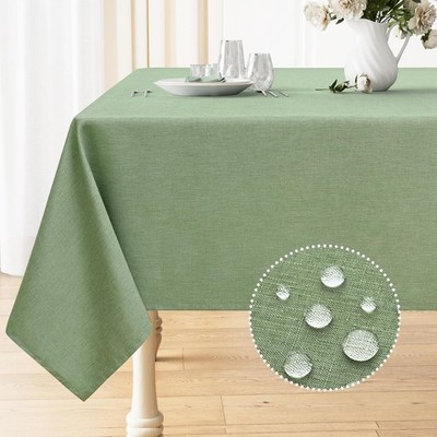 Smiry Rectangle Table Cloth Linen Textured, 70 x 52 (Rectangular), Sage Green 