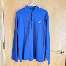 Greyson Men's Blue Quarter Zip Long Sleeve Golf Pullover Size L