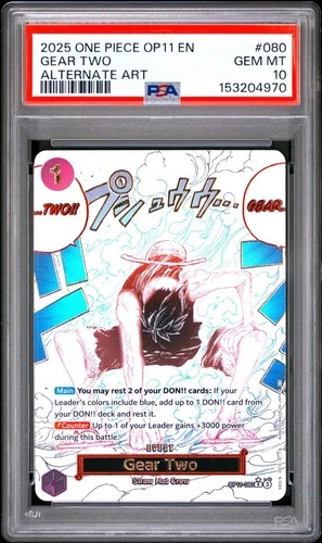 One Piece En Gear Two Alternate Art OP11-080 PSA 10 Gem Mint