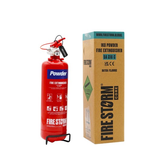 1kg Fire Extinguisher Powder ABC Dry, Includes Bracket, Car Taxi Caravan Kitchen