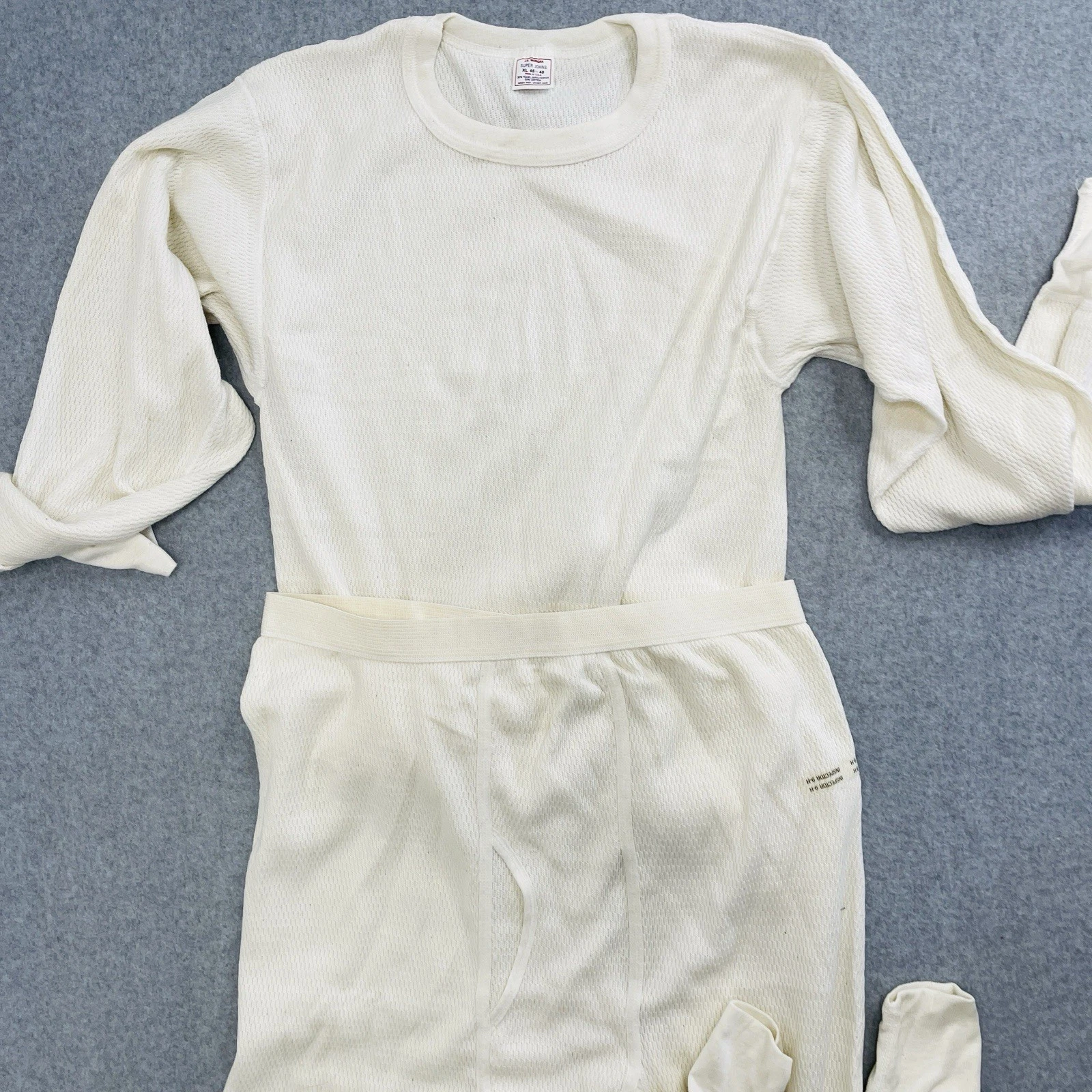 J.E. Morgan Men's Long Johns Thermal Set Shirt & BottomsVTG White XL 46-48