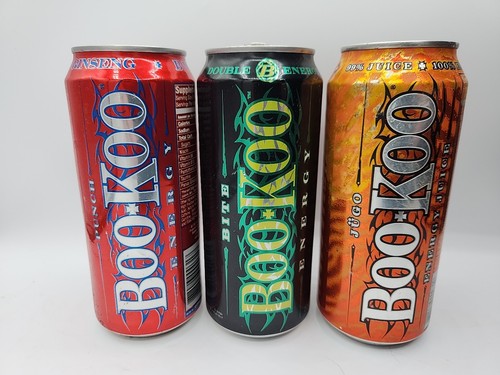 Boo Koo Energy Drink Punch Bite Jugo 3x 16oz Cans