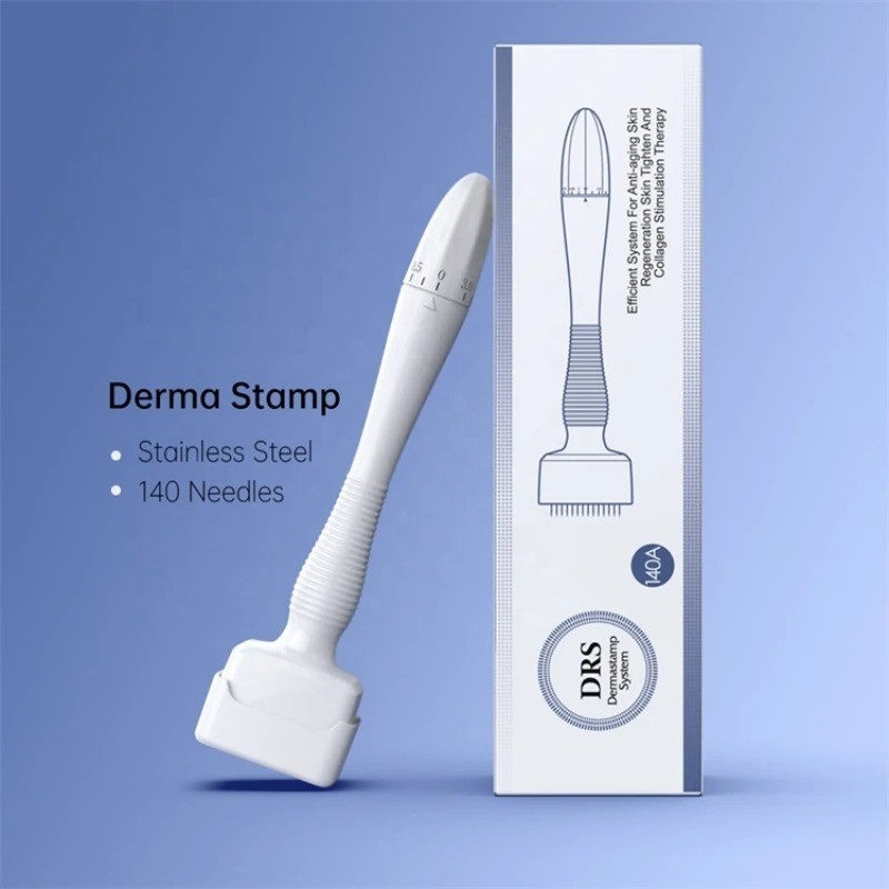 Adjustable Derma Stamp for Beard Growth & Face – 140 Titanium Micro-Needles