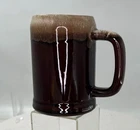 McCoy Vintage Ceramic Beer Stein Drip Two Toned Glaze Dark Brown Coffee Mug 5"