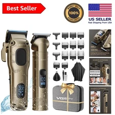 Ergonomic Cordless Hair Cutters with Barber Cape & Accessories - Family-Friendly