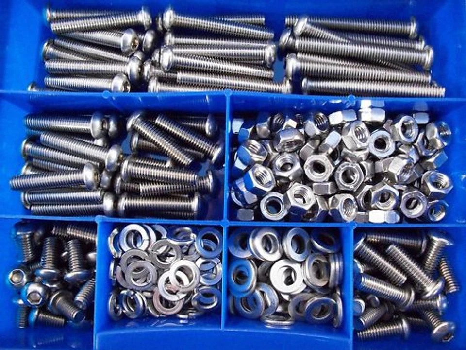 360 Teile Box Edelstahl Innensechskant Schrauben ISO 7380 Muttern M5 Rostfrei