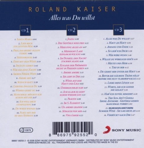 Roland Kaiser Alles Was Du Willst (CD) - Foto 2 di 2