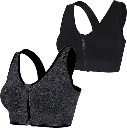 Reggiseno sportivo PENGUIN FAMILY donna con cerniera anteriore reggiseno post-chirurgico yoga reggiseni sportivi - Foto 1 di 6