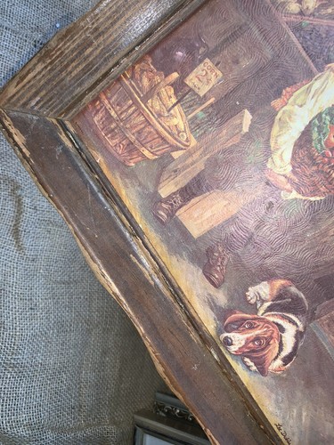 Lee Dubin Original Litho Print Boy And His Hound Dog In Vintage Frame No Glass - Picture 4 of 6