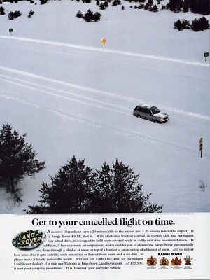 Range Rover 4.0 SE Get To Your Flight On Time Land Rover  VINTAGE PRINT AD ~1998