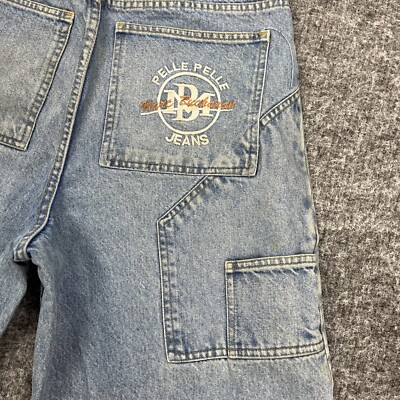 Pelle Pelle Jeans Mens 38 Blue Denim Y2K Baggy Skater Hip Hop Rap