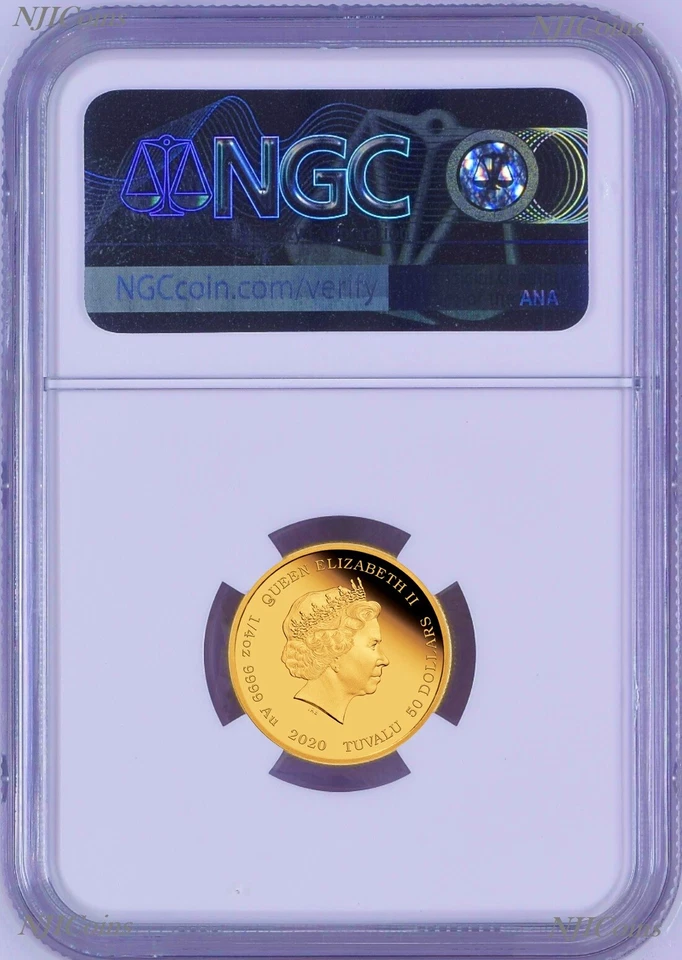 2020 James Bond 007 Proof $50 1/4oz .9999 Gold COIN NGC PF 70 PF70 Brown Label - Image 2 of 4