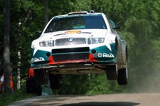 Armin Schwarz (GER) Skoda Fabia WRC on stage 14 Rally Car 2004 Old Photo