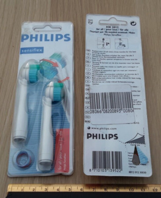 Zwei Packungen mit zwei Zahnbürsten Ersatzköpfen HX2012 für Philips Sensiflex