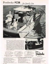 1962 PEMBROKE FC28 Family Cruiser Cabin Cruiser Boat Vintage Ad 