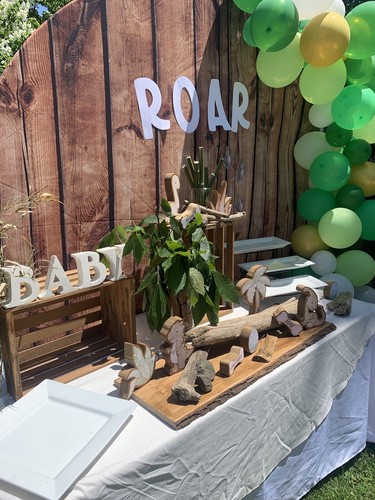 Handmade Wooden Dinosaur Set For Baby Shower Birthday Centerpiece - Picture 7 of 9