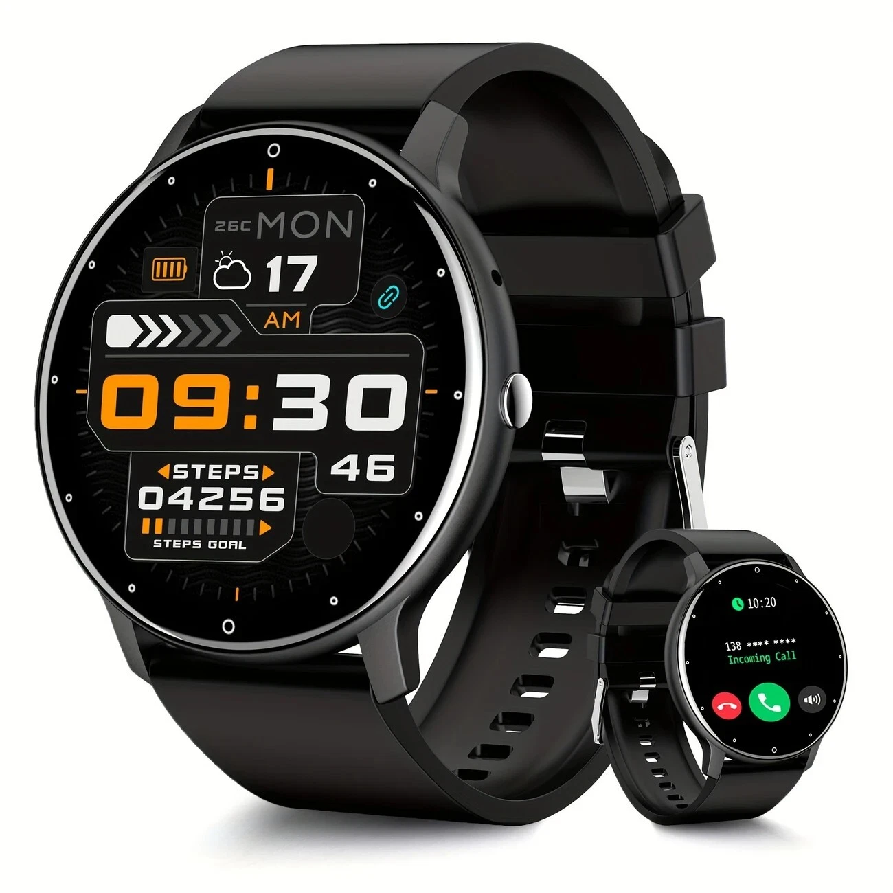 Smart watch for Men & Women. Multi-functional. Touch screen. Colour: Black.