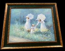 Wood Framed Oil On Canvas Painting Landscape Signed by Ray Stevens  26" x 30"