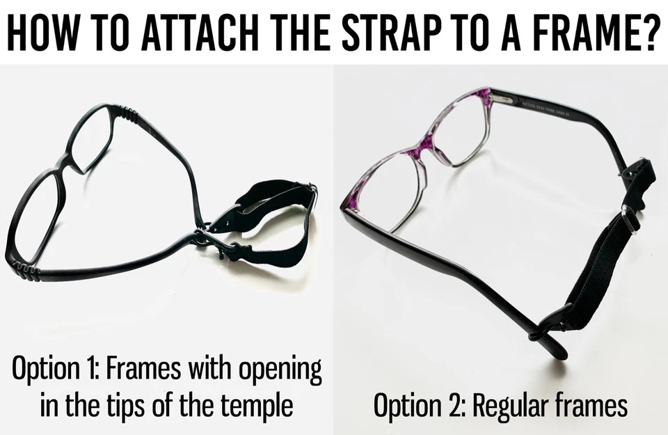 儿童眼镜钩 4 件装表带眼镜 Miraflex 支架弹性弦黑色 — 第 3/4 张图片