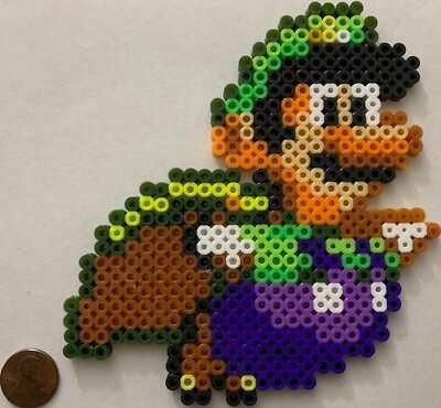 Luigi Super Mario World Bead Sprite Perler Artkal Pixel Art Retro