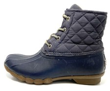 Sperry Top Sider Saltwater Gray Quilted Waterproof Duck Boots Size 5