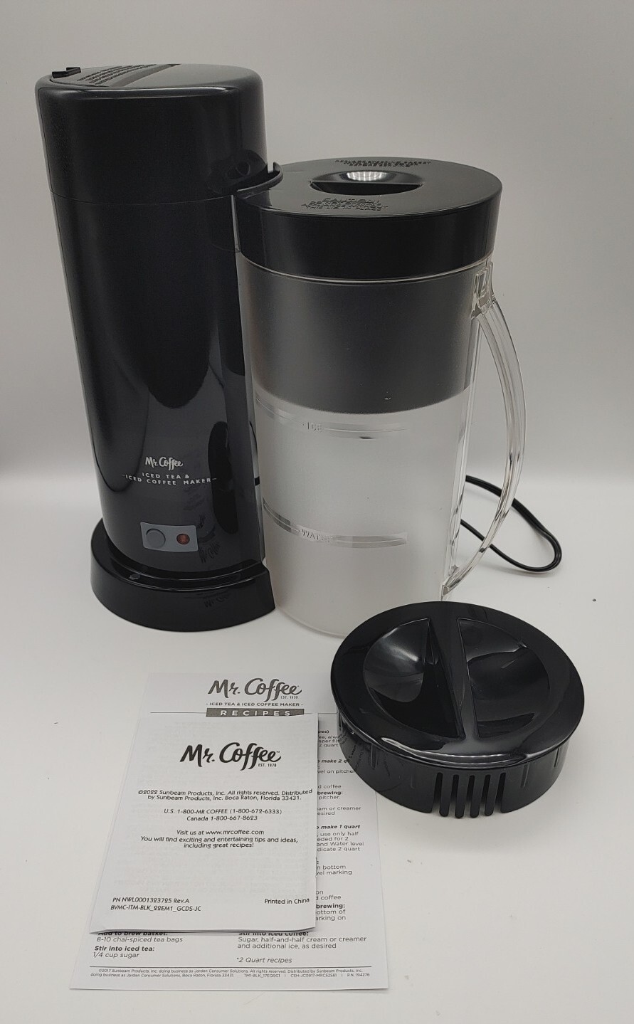 Mr. Coffee 2Quart Iced Tea Maker/ 2IN1 Fast Brew BPA Free Pitcher