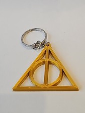 Harry Potter Signo de las Reliquias de la Muerte Llavero Dorado Llavero Llavero Cadena
