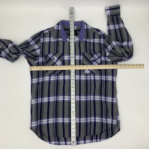 Bugatchi Shaped Fit Shirt Mens Size L Long Sleeve Button Up Cotton Blend *READ - Picture 4 of 11