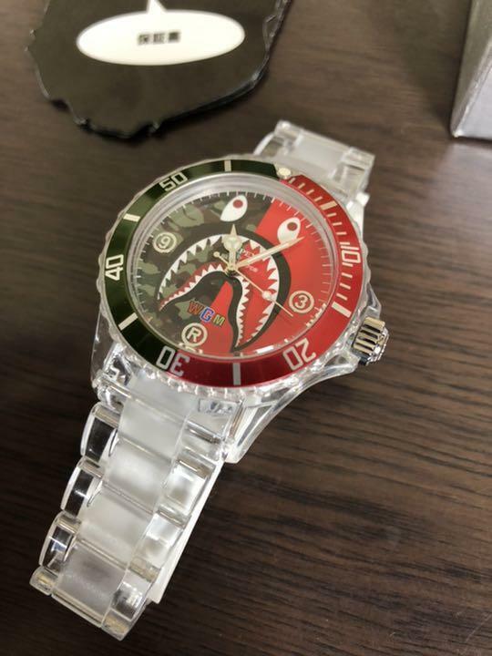 A Bathing APE BAPE BAPEX wrist Watch Shark Red Green W/ Box A Bathing APE BAPE BAPEX wrist Watch Shark Red Green W/ Box