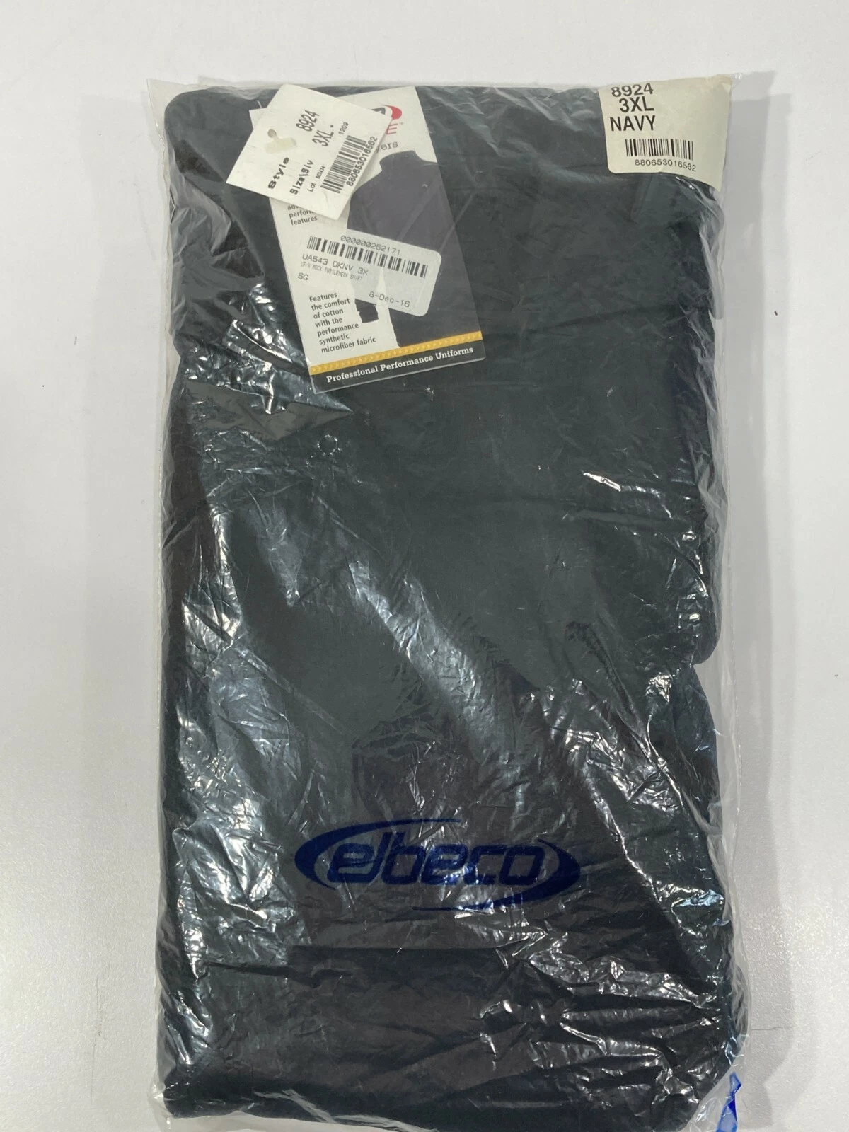ELBECO 8924 UFX BASE LAYER MENS MOCK TURTLENECK T-NECK MIDNIGHT NAVY 3XL